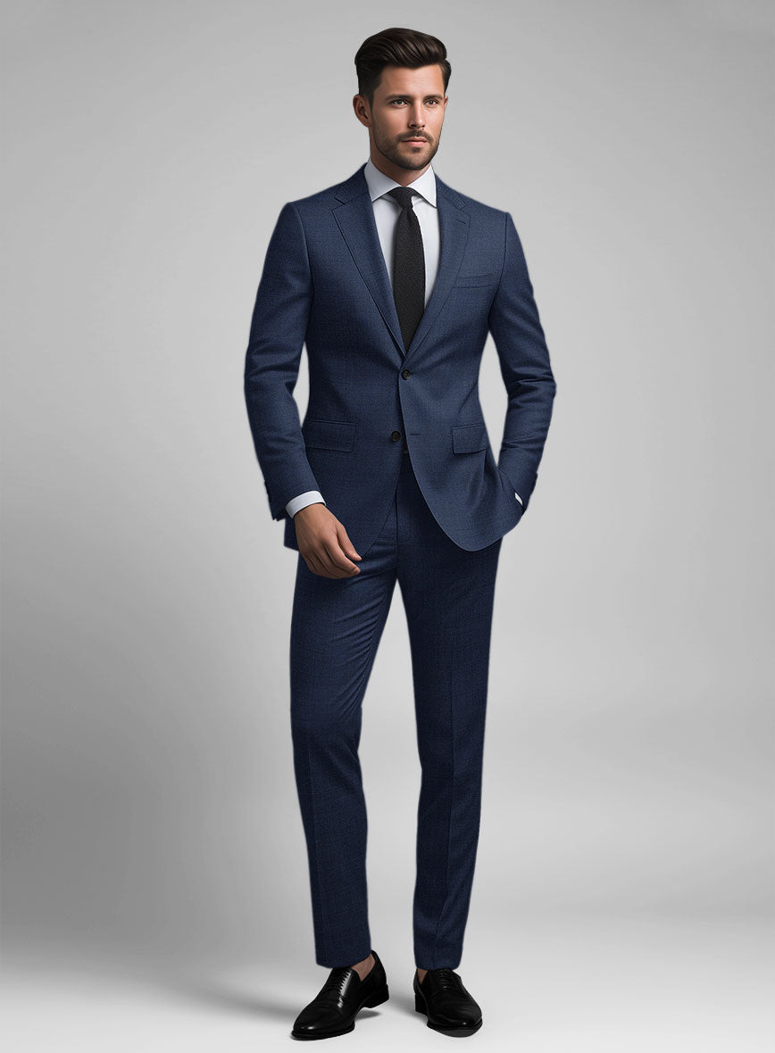 Stretch Royal Blue Wool Suit - StudioSuits