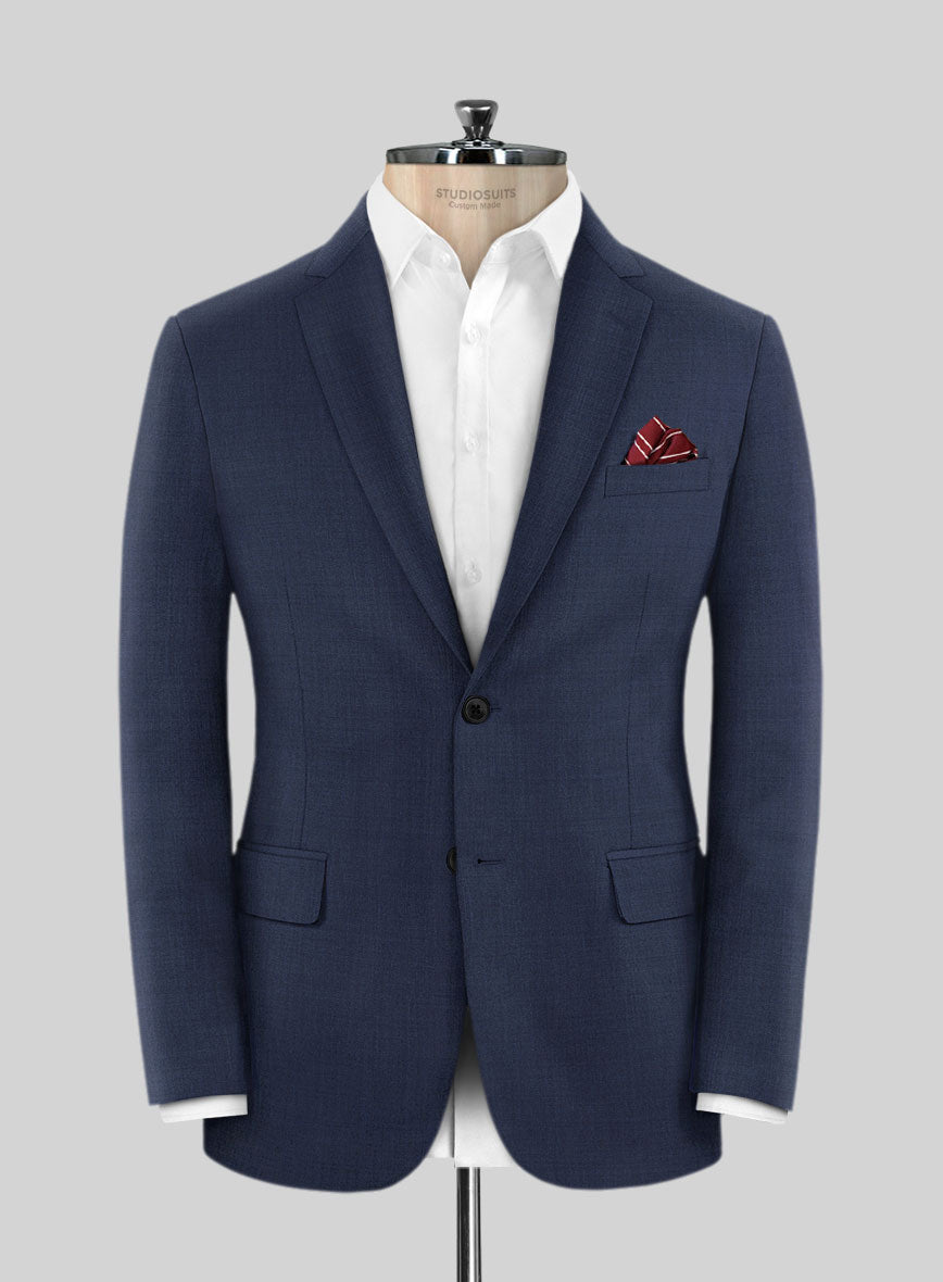 Stretch Royal Blue Wool Suit - StudioSuits