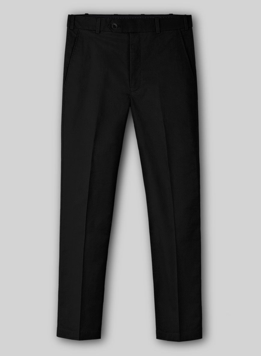 Men's Stretch Summer Black Chino Pants by StudioSuits Men's Stretch Summer Black Chino Pants by StudioSuits