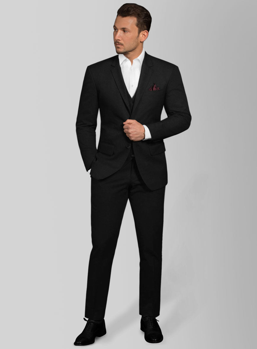 Stretch Summer Black Chino Suit - StudioSuits