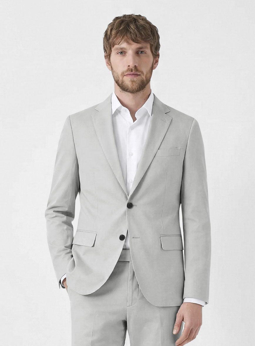 Stretch Summer Light Gray Chino Jacket - StudioSuits