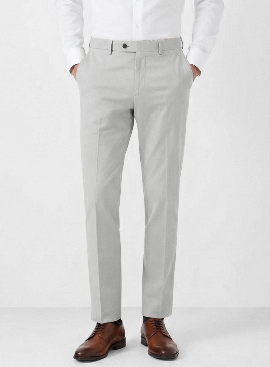 Stretch Summer Light Gray Chino Pants - StudioSuits