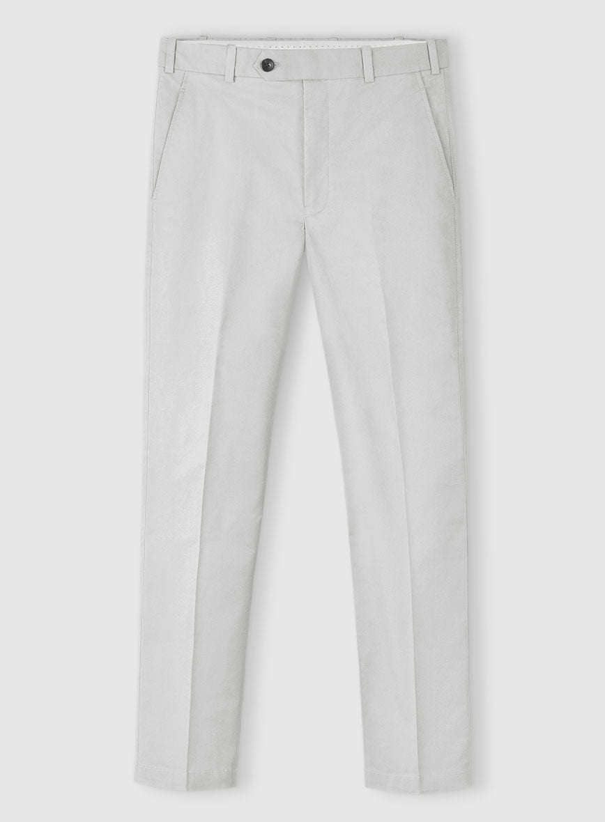 Stretch Summer Light Gray Chino Pants - StudioSuits