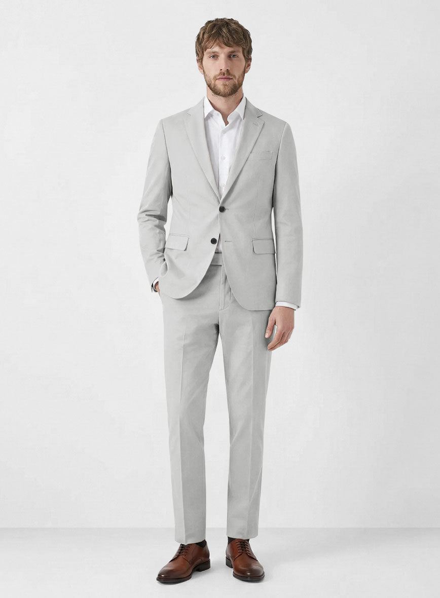 Stretch Summer Light Gray Chino Suit - StudioSuits