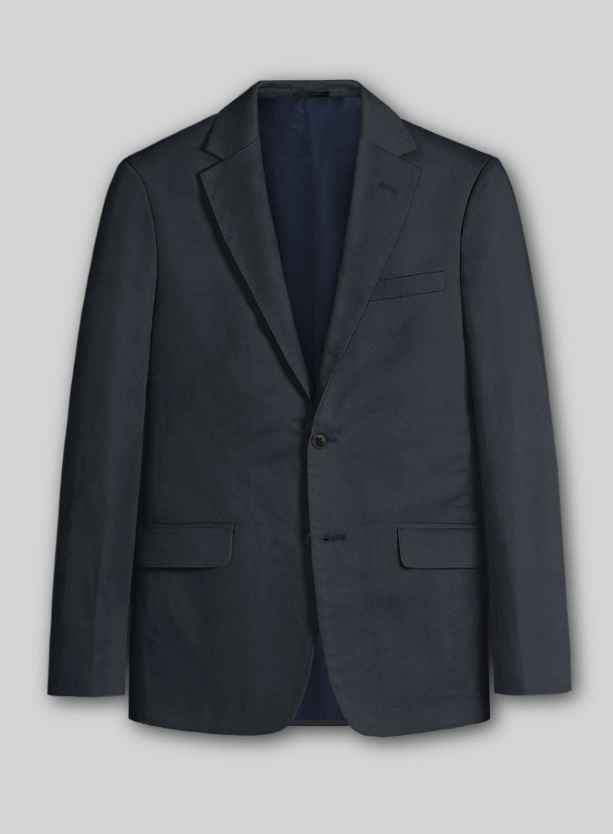 Stretch Summer Navy Blue Chino Jacket - StudioSuits