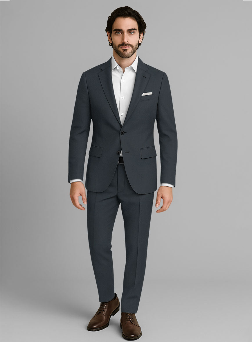 Stretch Summer Navy Blue Chino Suit - StudioSuits