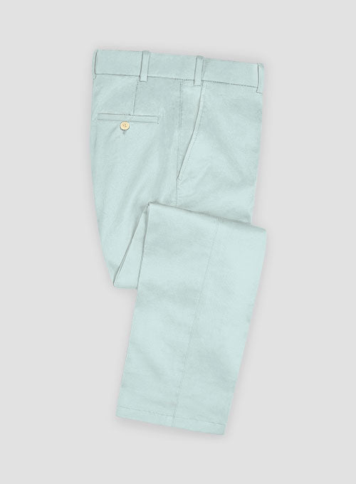 Stretch Summer Sea Blue Chino Pants - StudioSuits