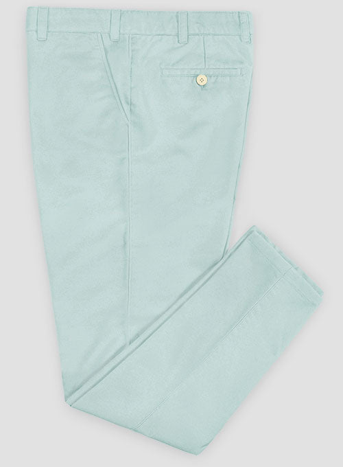 Washed Stretch Summer Sea Blue Chino Pants - StudioSuits