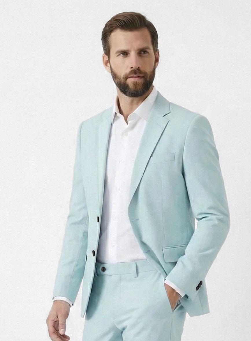 Stretch Summer Sky Blue Chino Jacket - StudioSuits