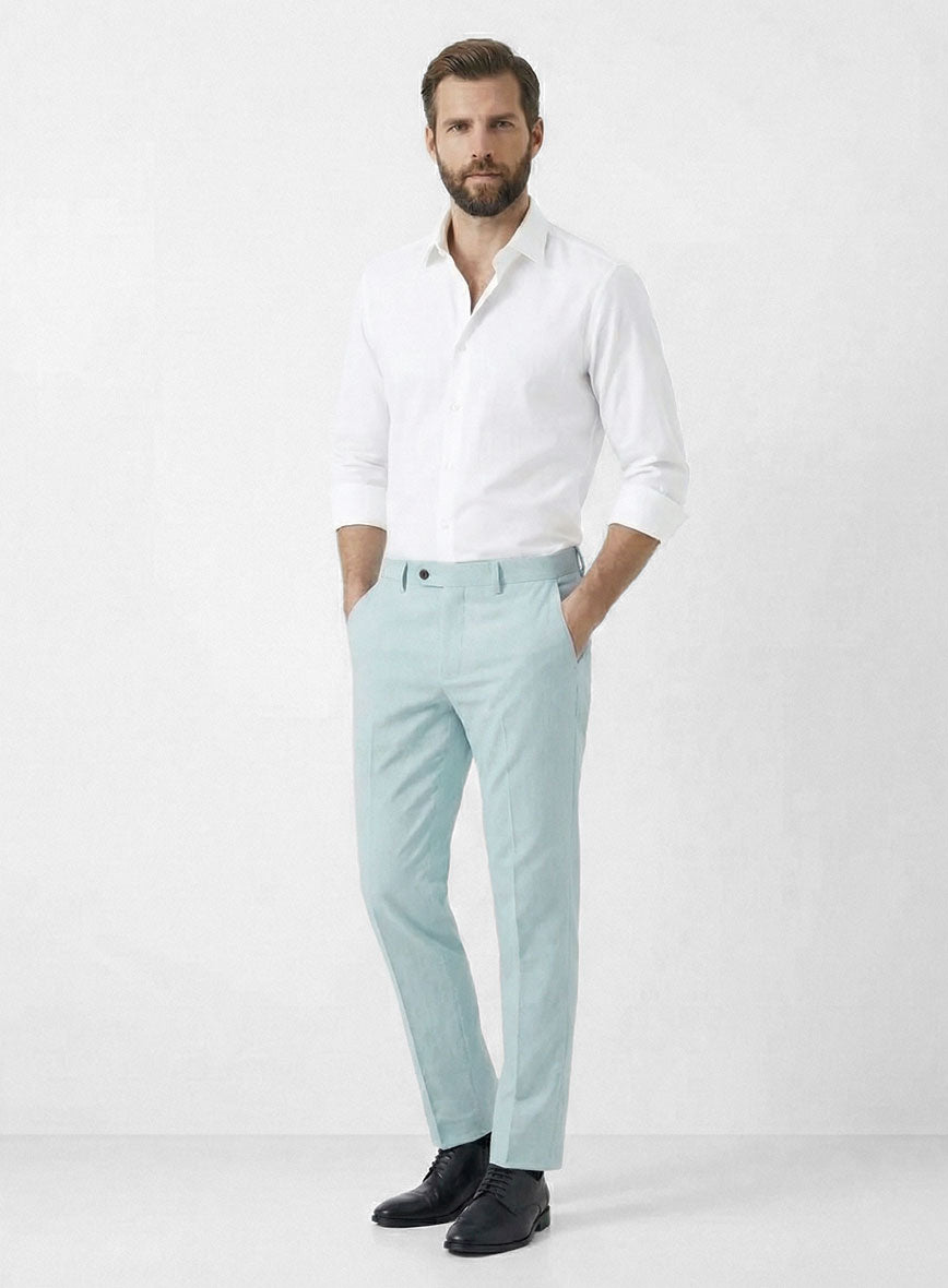 Stretch Summer Sky Blue Chino Pants - StudioSuits