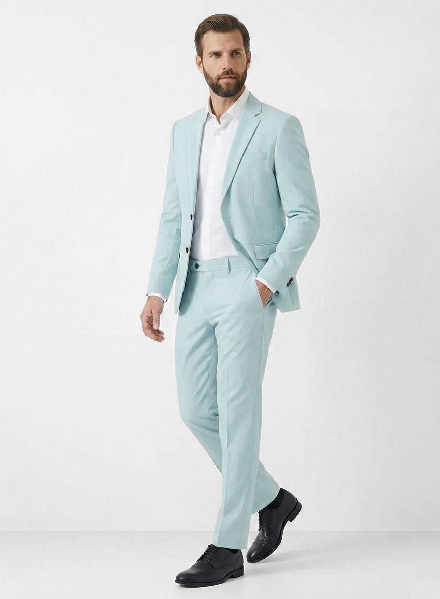 Stretch Summer Sky Blue Chino Suit - StudioSuits