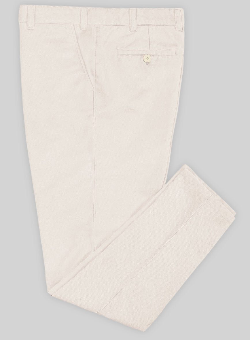 Washed Stretch Summer Beige Chino Pants - StudioSuits