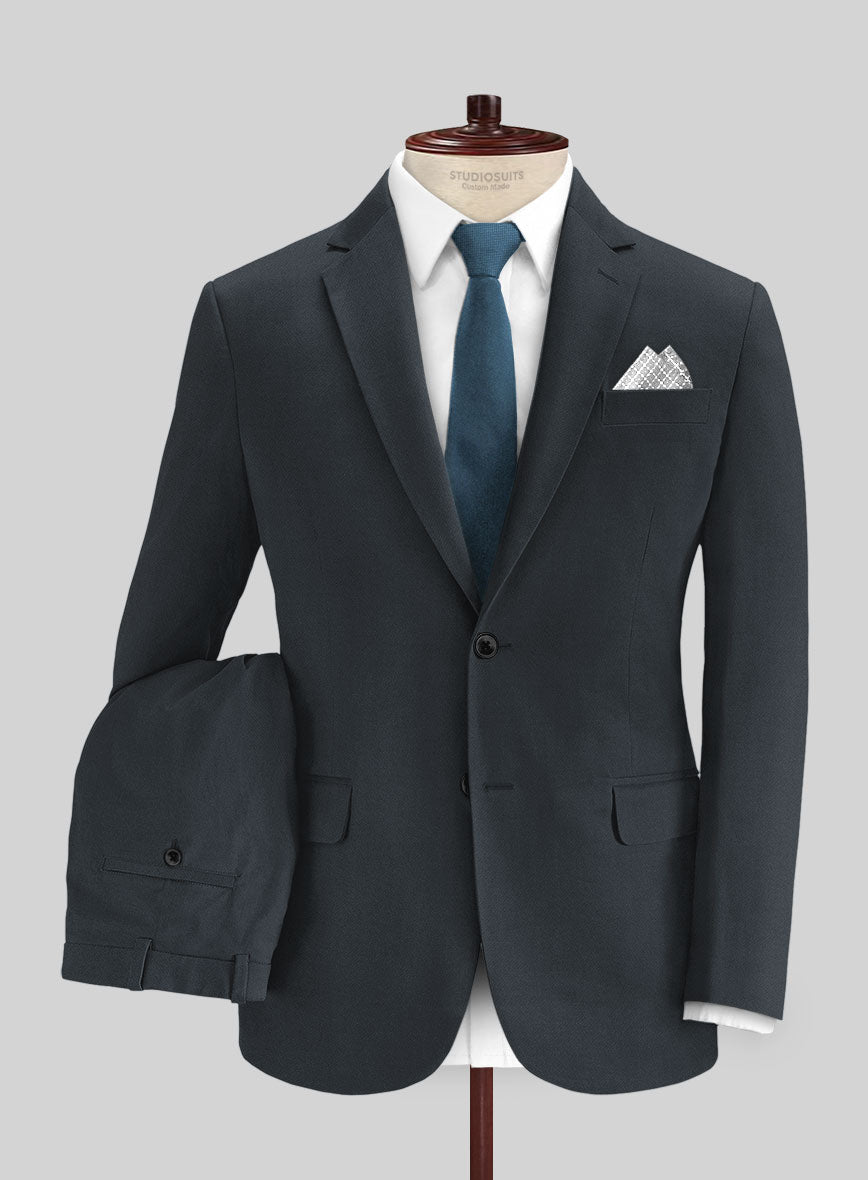 Stretch Summer Navy Blue Chino Suit - StudioSuits