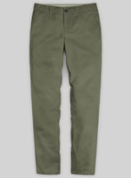 Washed Stretch Summer Olive Green Chino Pants