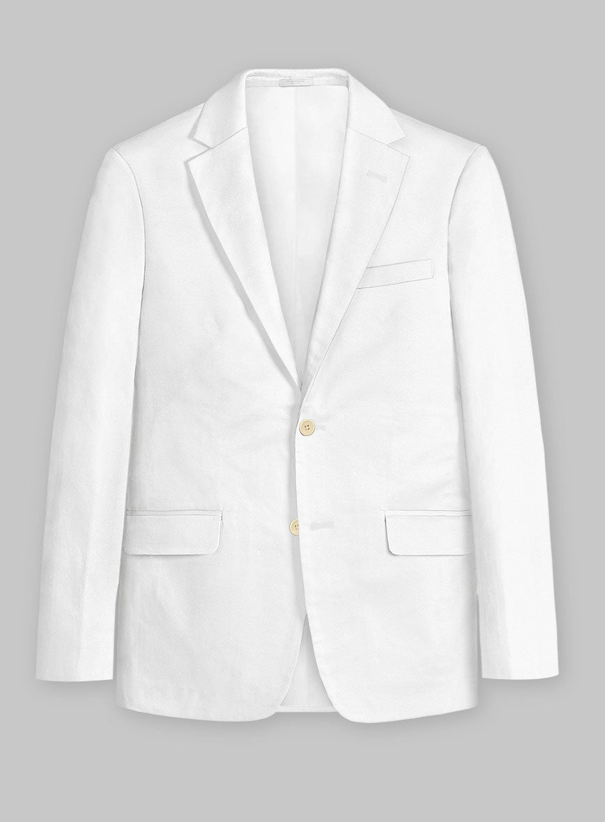 Stretch Summer White Chino Jacket - StudioSuits