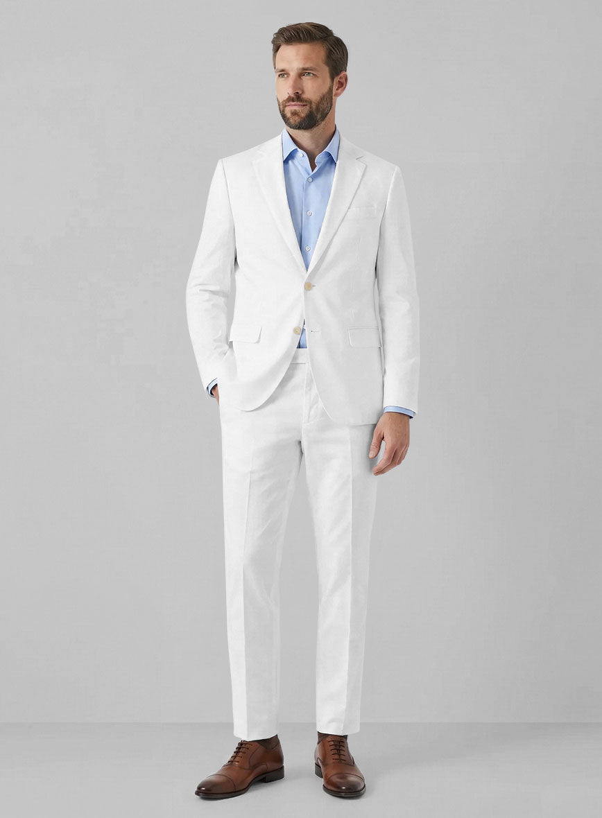 Stretch Summer White Chino Suit - StudioSuits