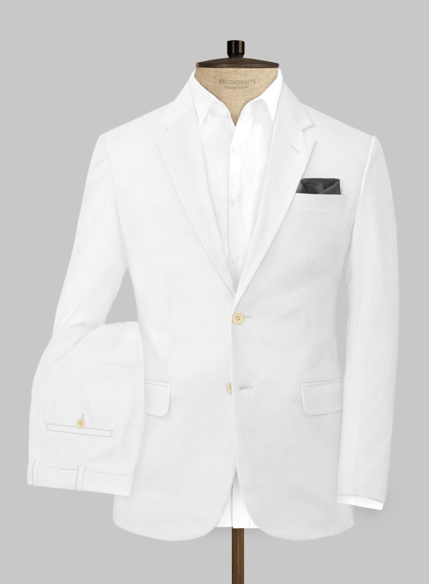 Stretch Summer White Chino Suit - StudioSuits