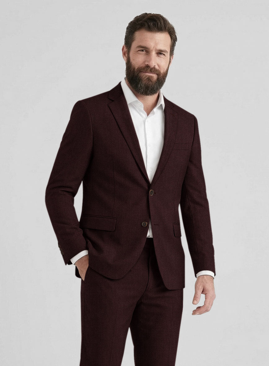 Stretch Wine Wool Suit - StudioSuits