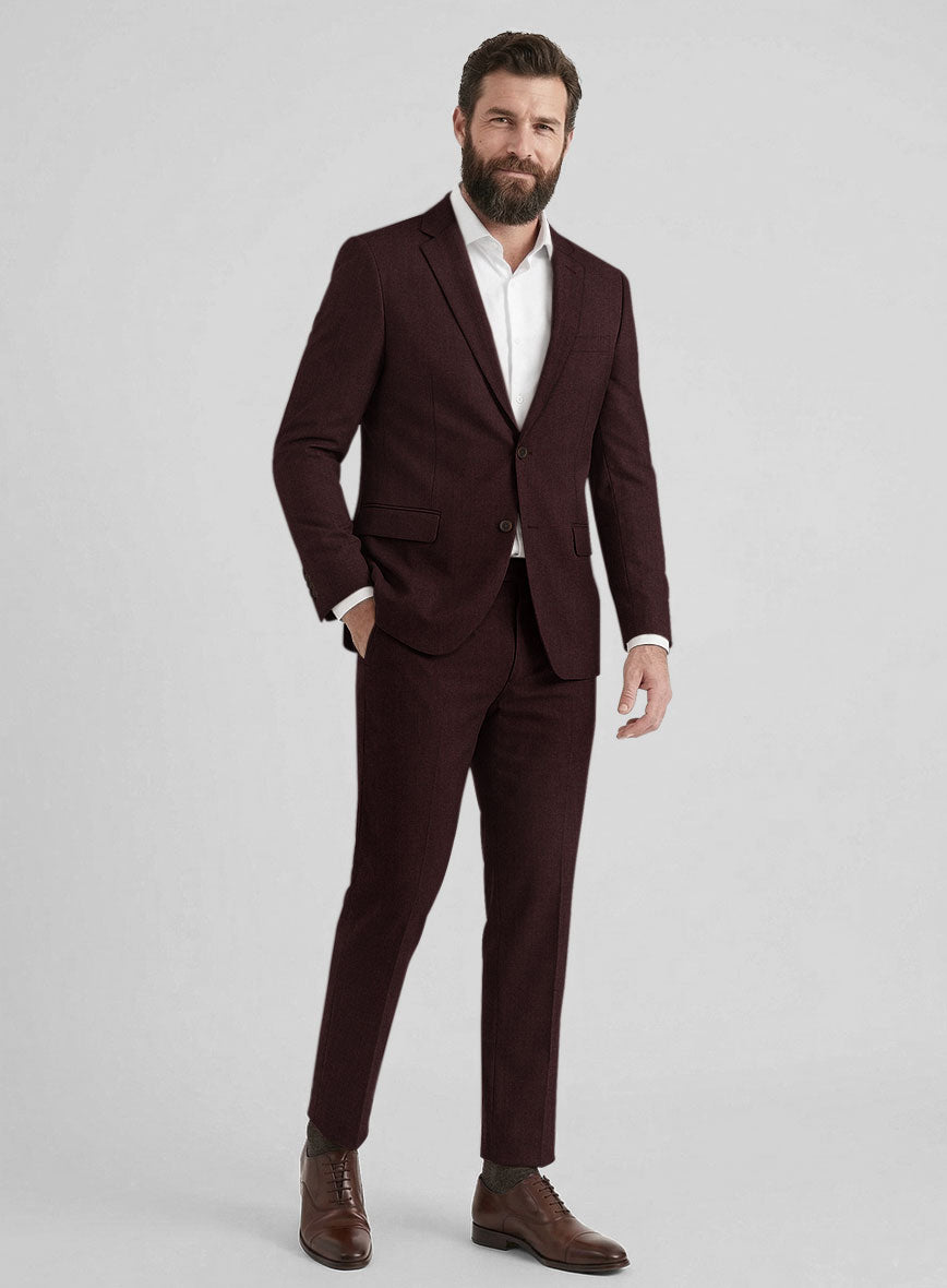 Stretch Wine Wool Suit - StudioSuits