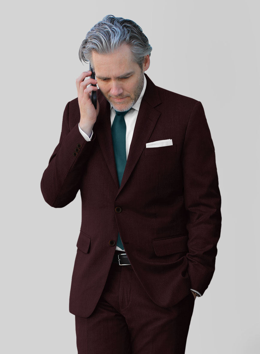 Stretch Wine Wool Jacket - StudioSuits