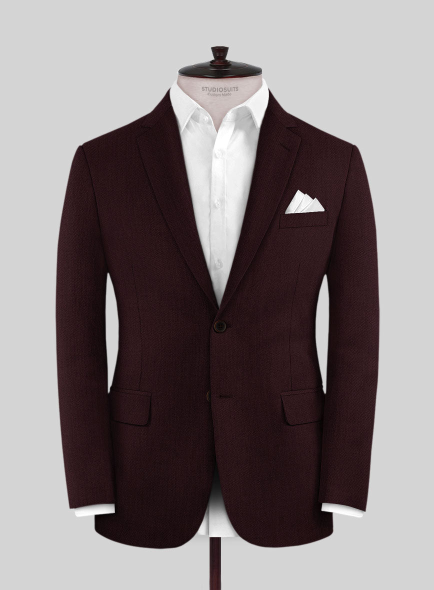Stretch Wine Wool Suit - StudioSuits