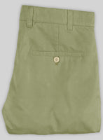 Washed Stretch Summer Army Green Chino Pants - StudioSuits