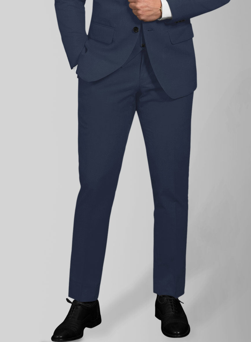 Stretch Summer Royal Blue Chino Pants - StudioSuits