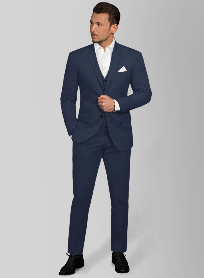 Stretch Summer Royal Blue Chino Suit - StudioSuits
