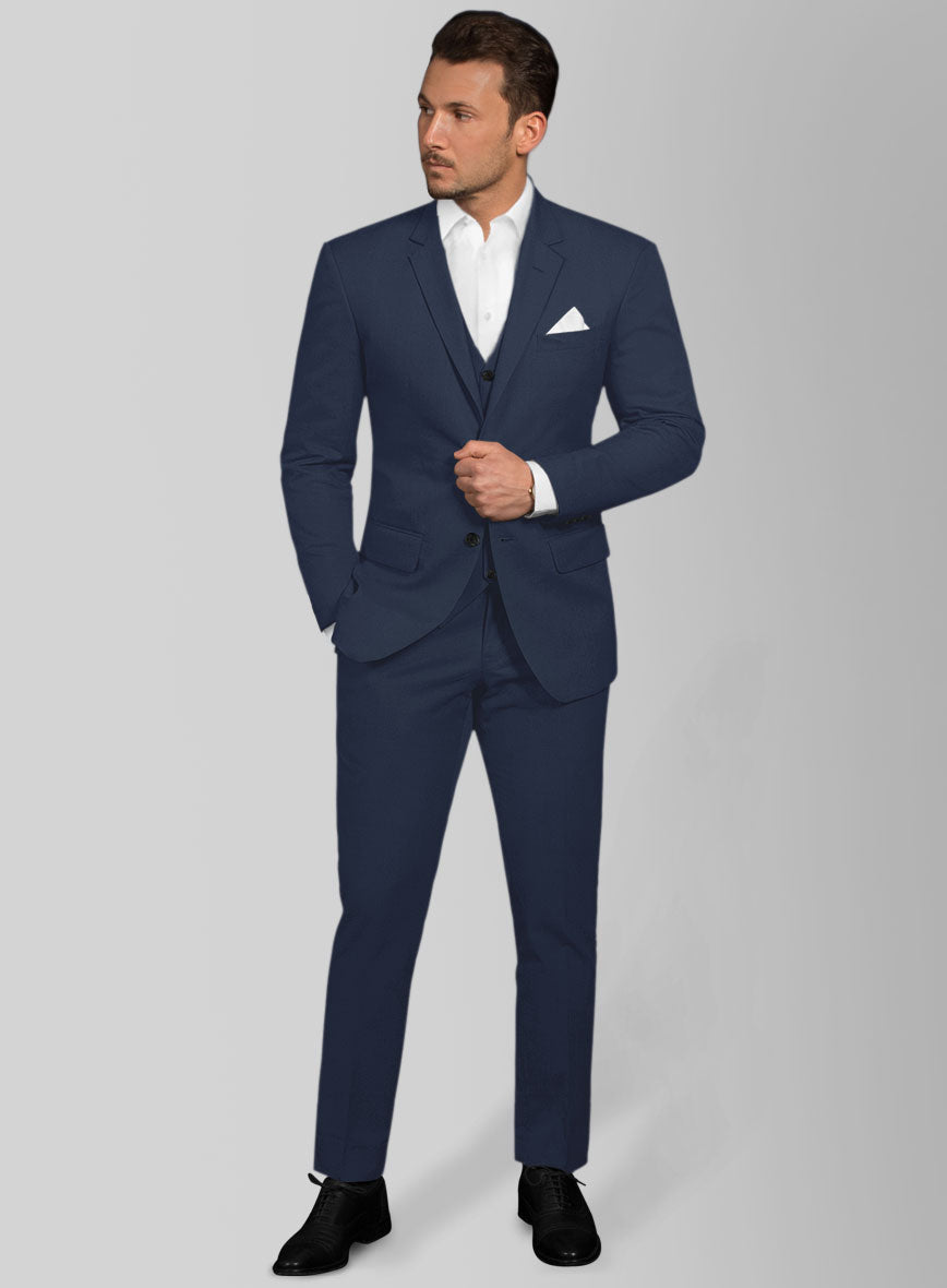 Mens Suit Blue Summer Groom Wear Business Casual Slim Fit Double Breasted  Peak Lapel 3 Piece jacketvest pants Costum