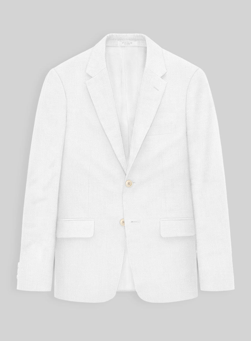 Stylbiella Natural White Linen Jacket - StudioSuits