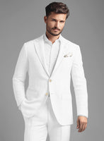 Stylbiella Natural White Linen Jacket - StudioSuits