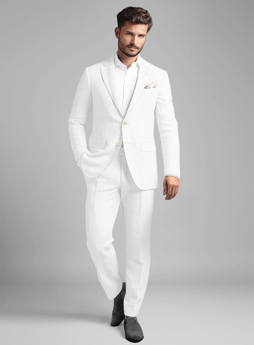 white linen dress suits White Linen 3-Piece Suit: Blazer, Vest & Palazzo Pants