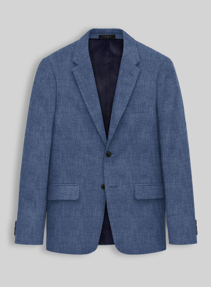 Stylbiella Spring Smoked Blue Linen Jacket - StudioSuits