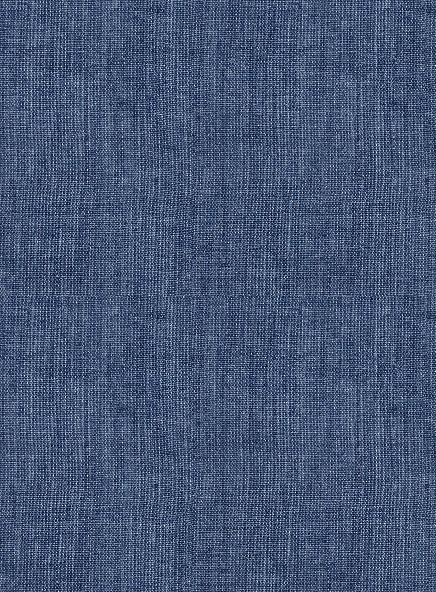 Stylbiella Spring Smoked Blue Linen Pants - StudioSuits