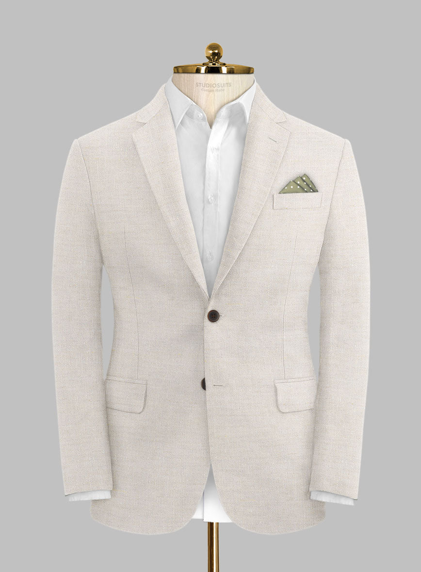 Stylbiella Spring Beige Linen Jacket - StudioSuits