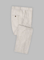 Stylbiella Spring Beige Linen Pants - StudioSuits