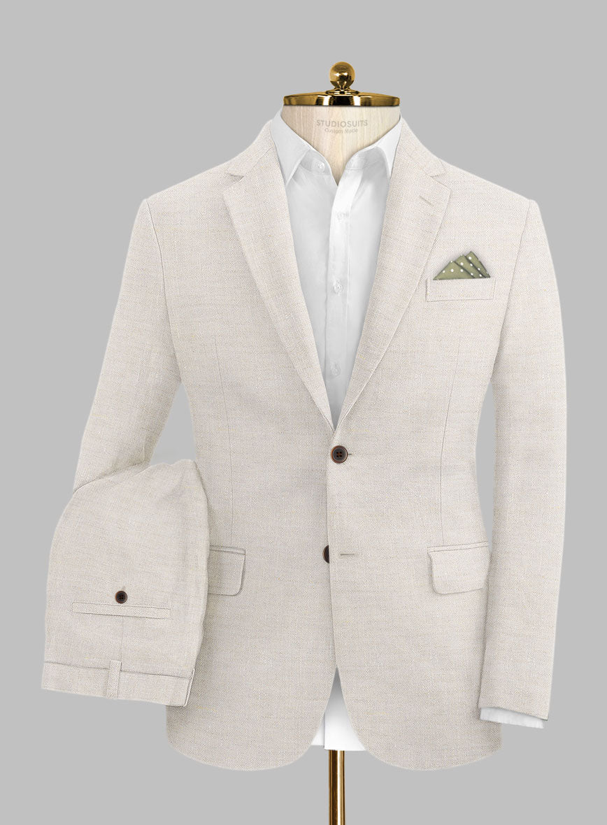 Stylbiella Spring Beige Linen Suit - StudioSuits