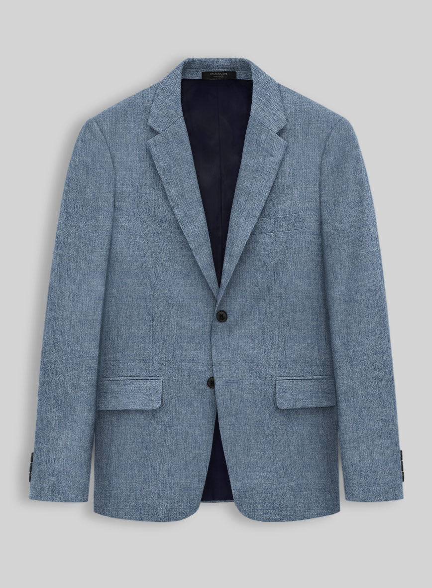 Stylbiella Spring Blue Linen Jacket - StudioSuits