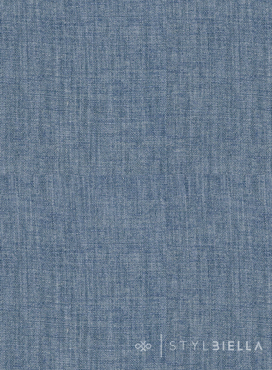 Stylbiella Spring Blue Linen Pants - StudioSuits