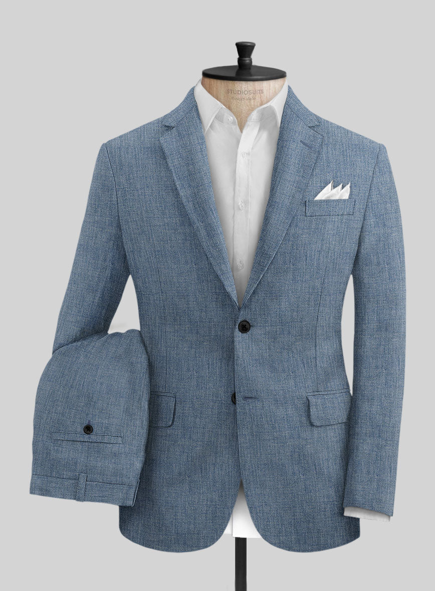 Stylbiella Spring Blue Linen Suit - StudioSuits