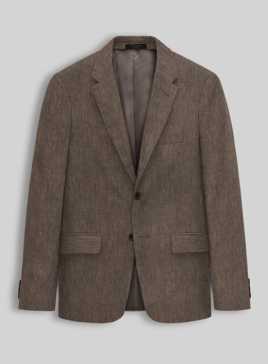 Stylbiella Spring Brown Linen Jacket - StudioSuits