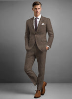 Stylbiella Spring Brown Linen Suit - StudioSuits