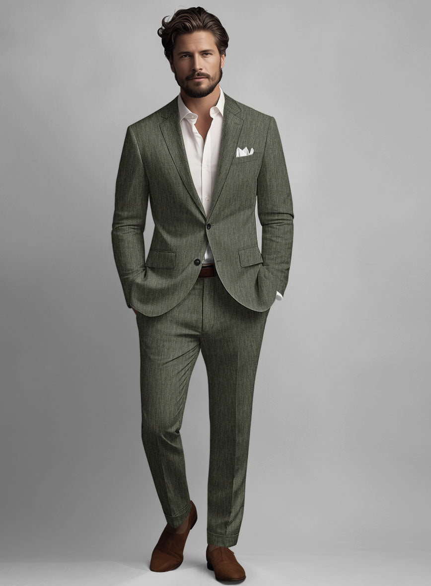Stylbiella Spring Dew Green Linen Suit - StudioSuits