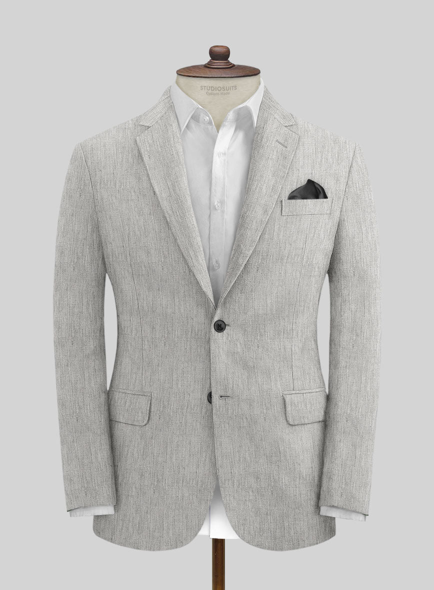 Stylbiella Spring Gray Linen Jacket - StudioSuits