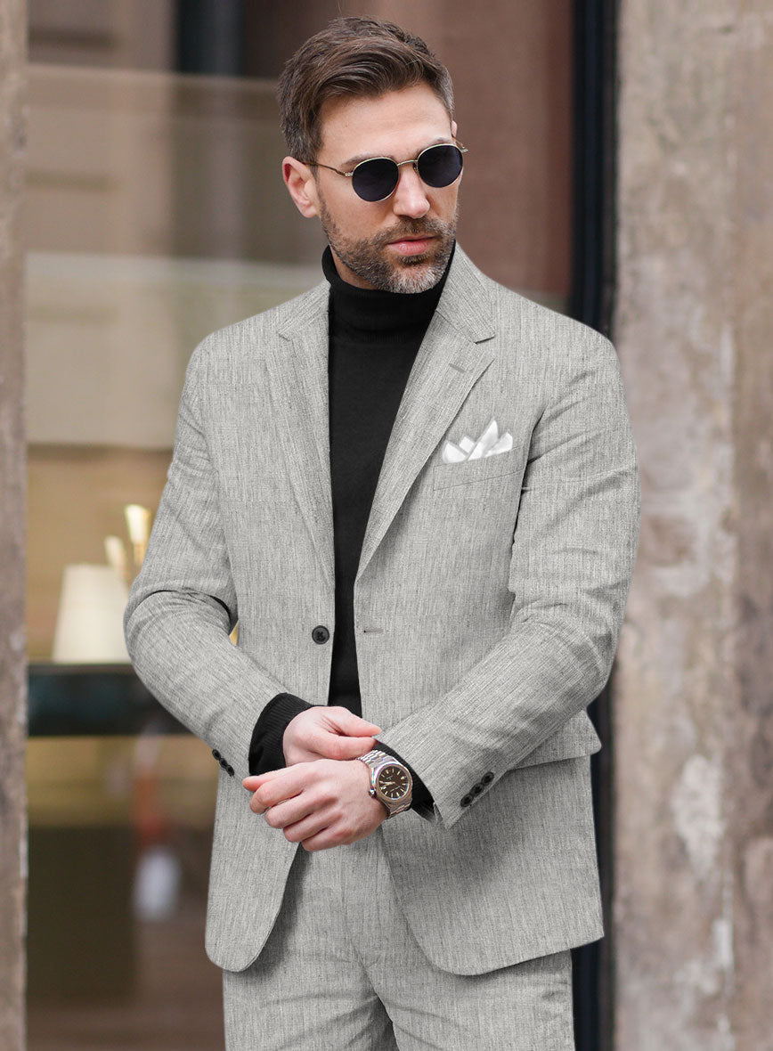 Stylbiella Spring Gray Linen Jacket - StudioSuits