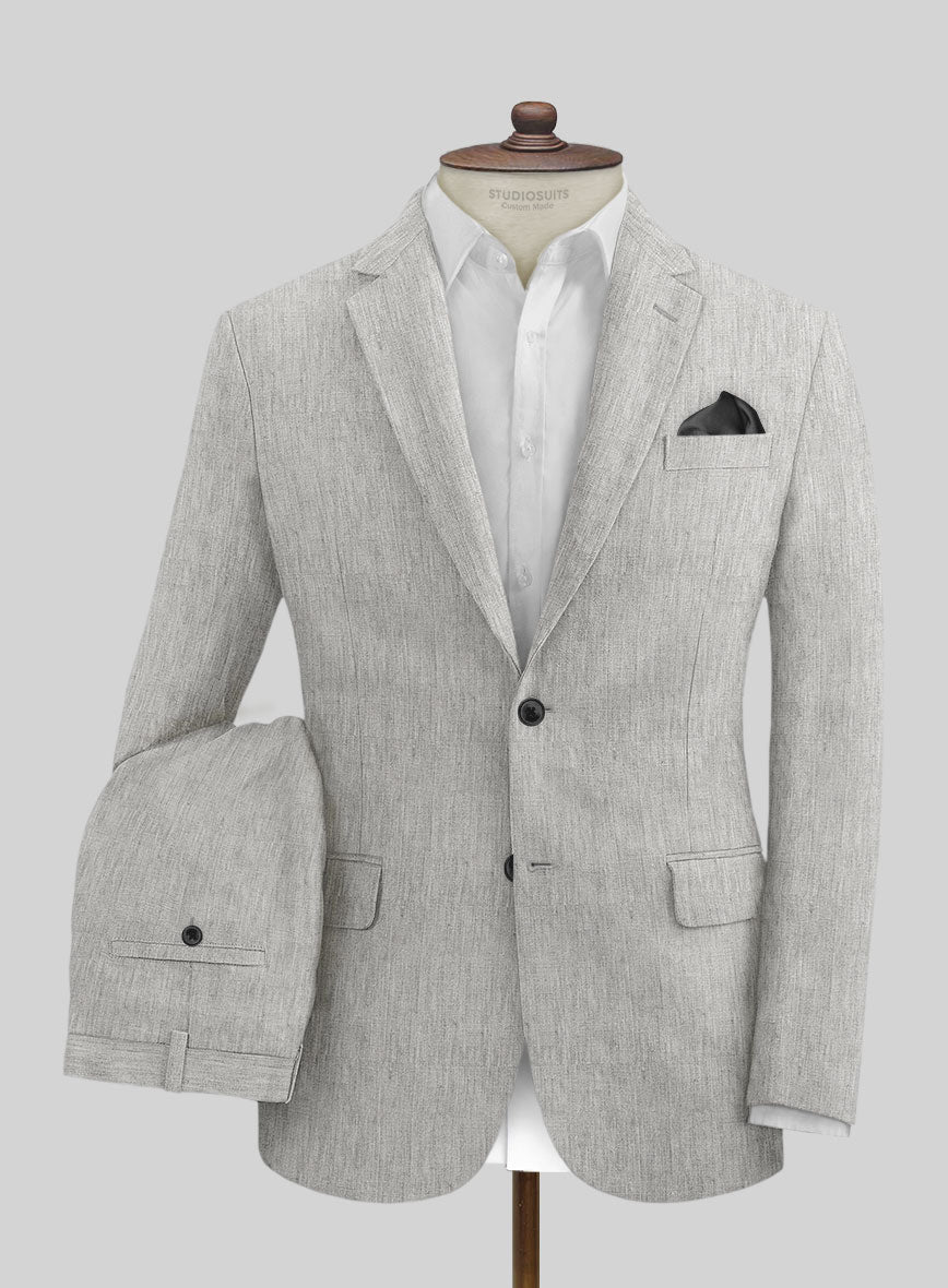 Stylbiella Spring Gray Linen Suit - StudioSuits