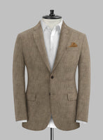 Stylbiella Spring Light Brown Linen Jacket - StudioSuits