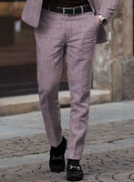 Stylbiella Spring Purple Linen Pants - StudioSuits