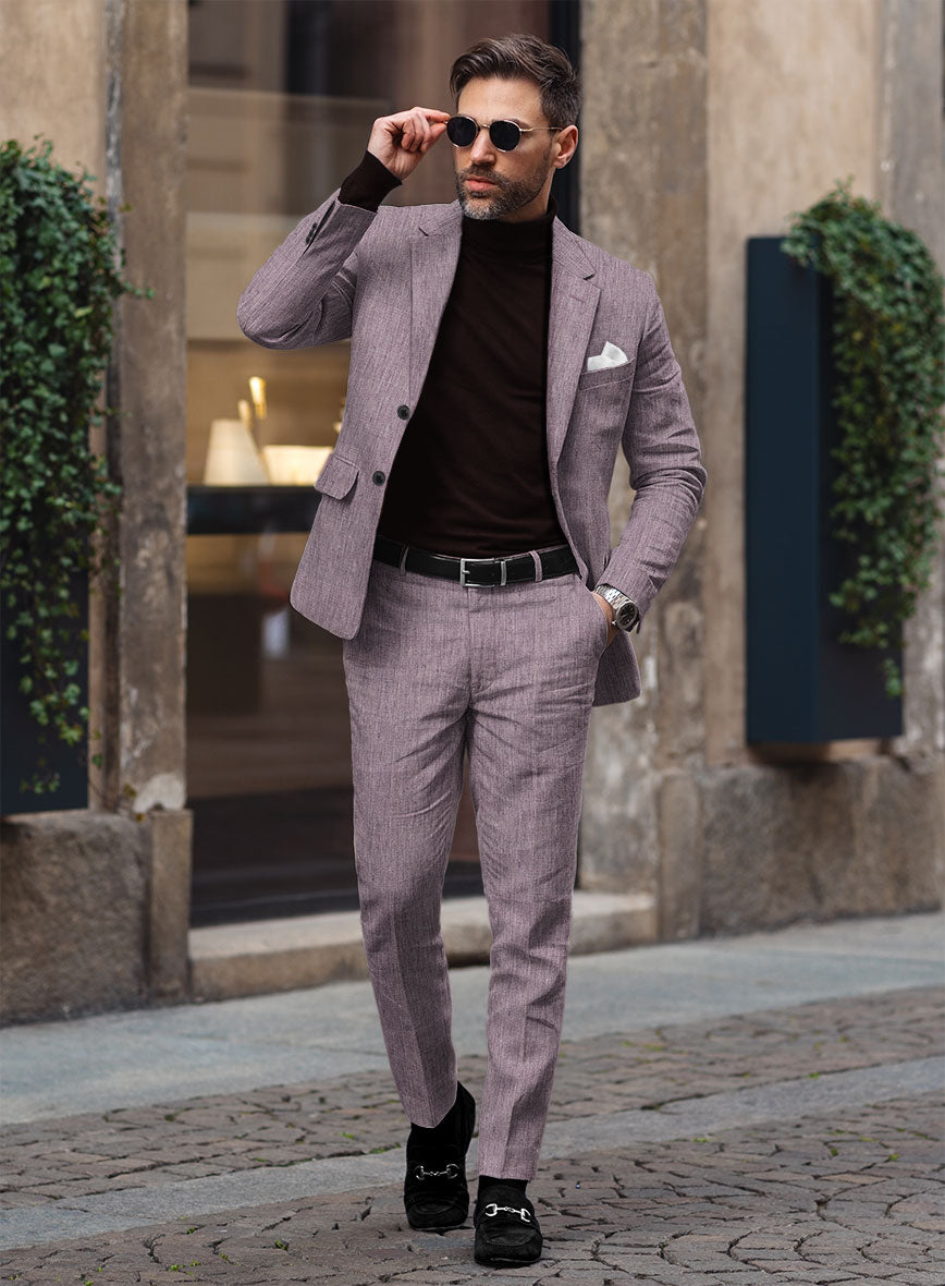 Stylbiella Spring Purple Linen Suit - StudioSuits