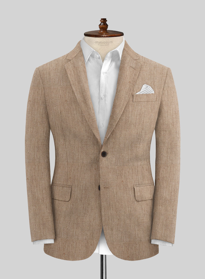 Stylbiella Spring Maple Khaki Linen Jacket - StudioSuits